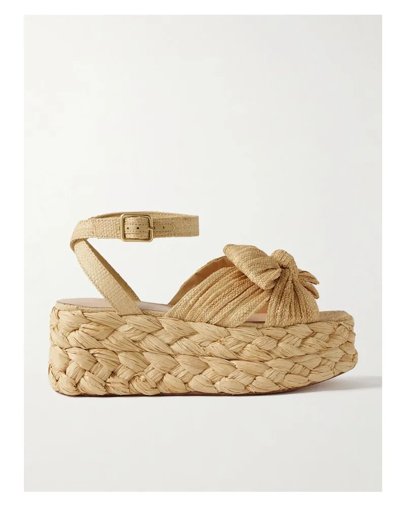 Loeffler Randall Gaby Espadrille-sandalen Aus Raffiabast Mit Plateau - Neutral Neutral