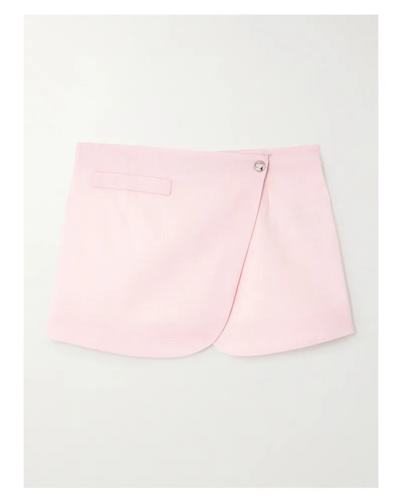 COPERNI Minirock Aus Wolle Mit Glencheck-muster Und Wickeleffekt - Pink Pink