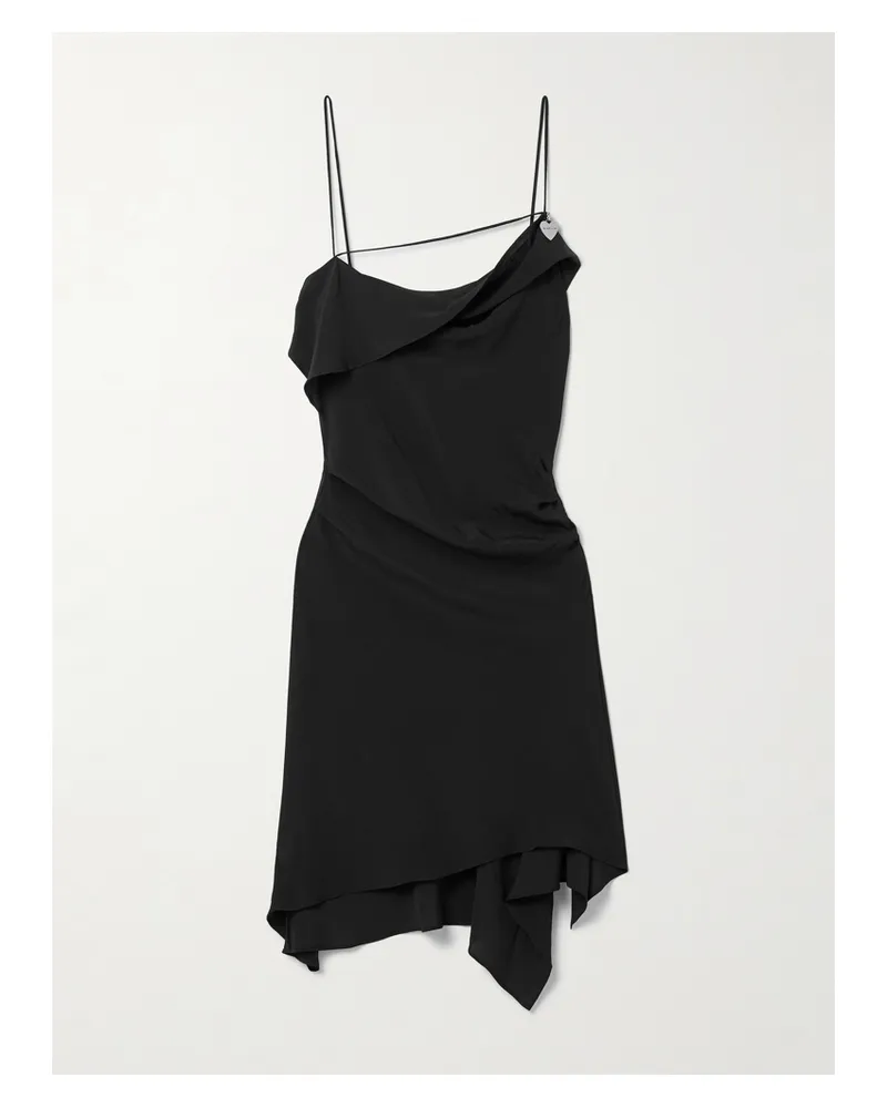 Acne Studios Asymmetrisches Minikleid Aus Crêpe Mit Freier Rückenpartie - Schwarz Schwarz