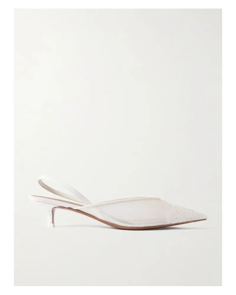 NEOUS Irena Slingback-pumps Aus Mesh Mit Satin- Und Spitzenbesätzen - Creme Creme