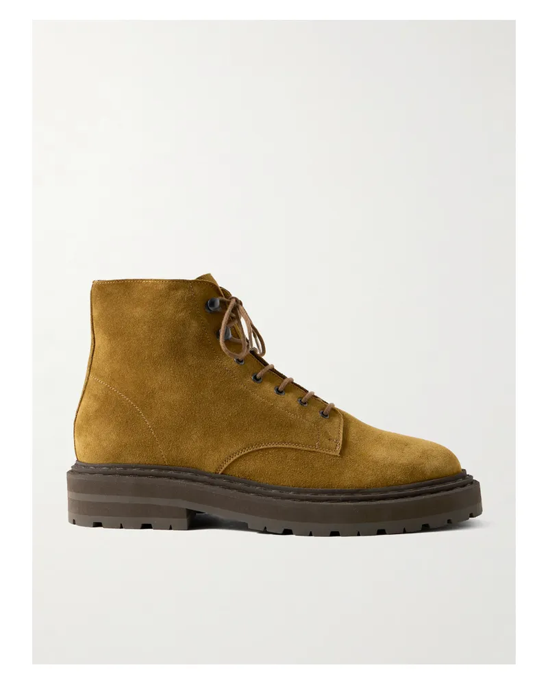 LEGRES 57 Schnürstiefel Aus Veloursleder - Braun Braun
