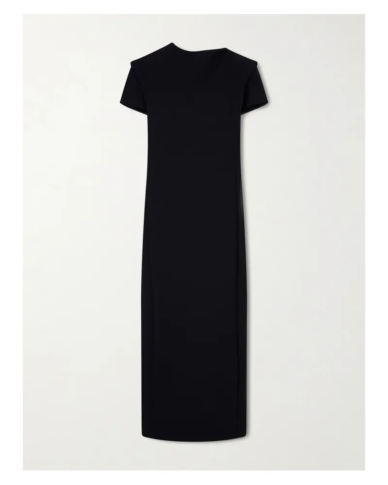 KHAITE Iryl Open-back Draped Crepe Maxi Dress - Black Black