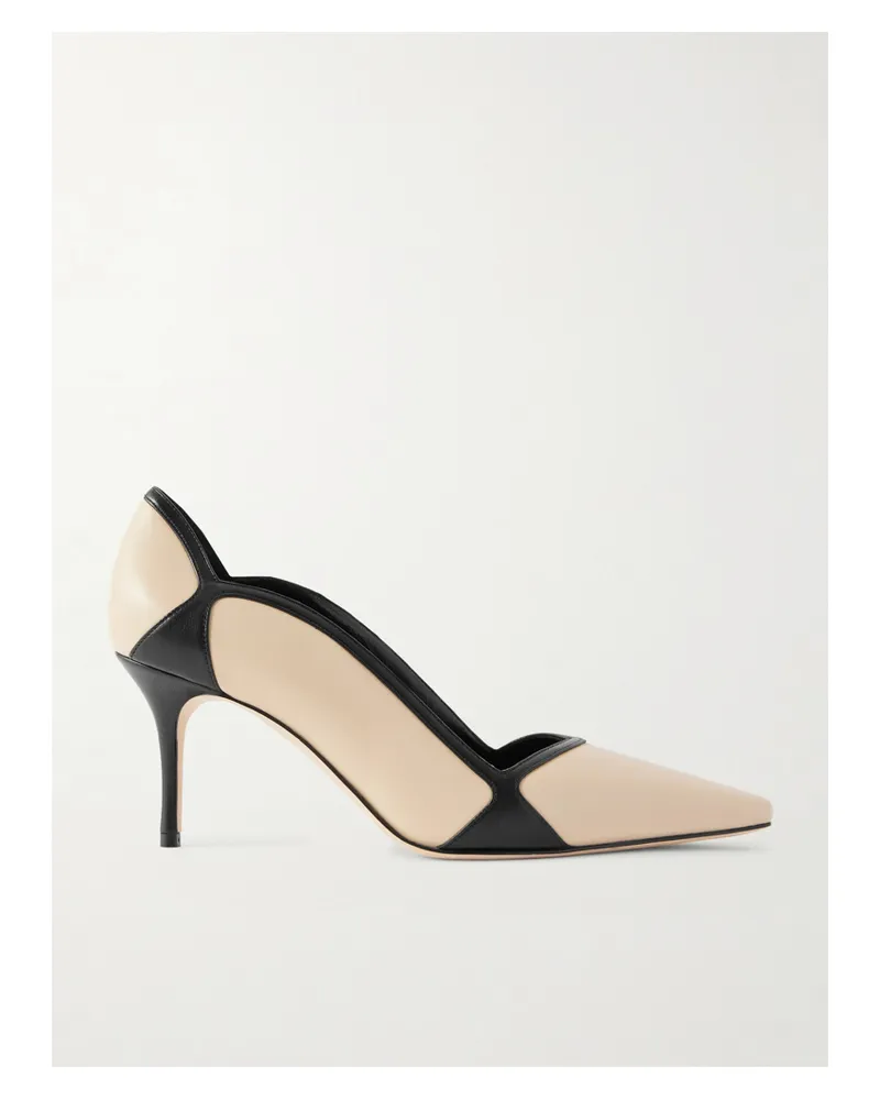 Manolo Blahnik Ruvian 70 Leather Pumps - Neutrals Neutrals