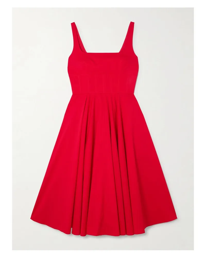 EMILIA WICKSTEAD Nikush Kleid Aus Popeline Aus Einer Baumwollmischung - Rot Rot
