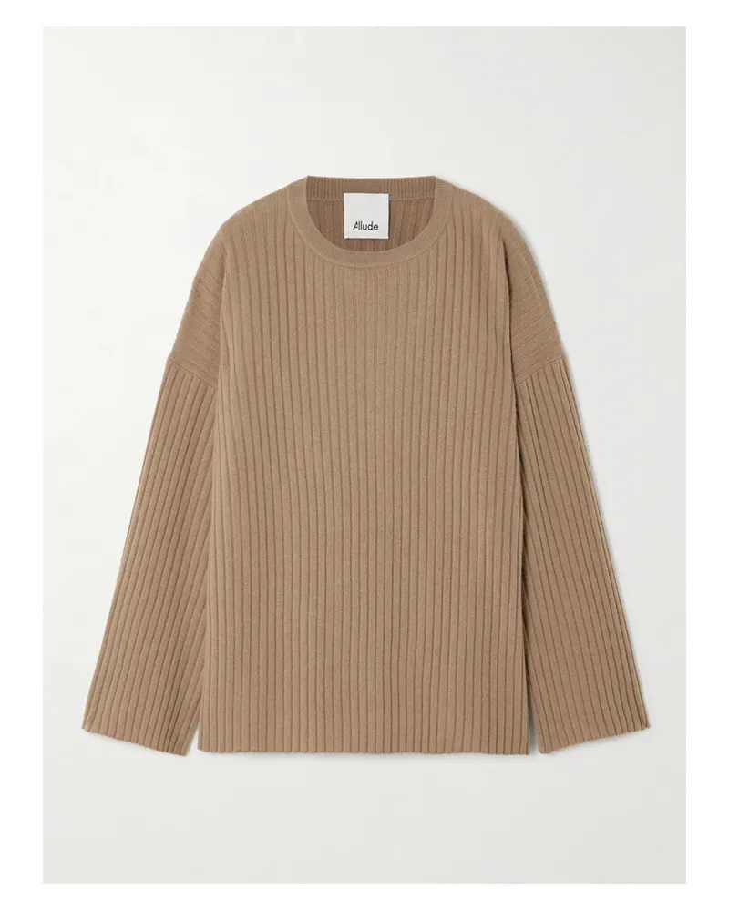 ALLUDE Gerippter Kaschmirpullover - Braun Braun