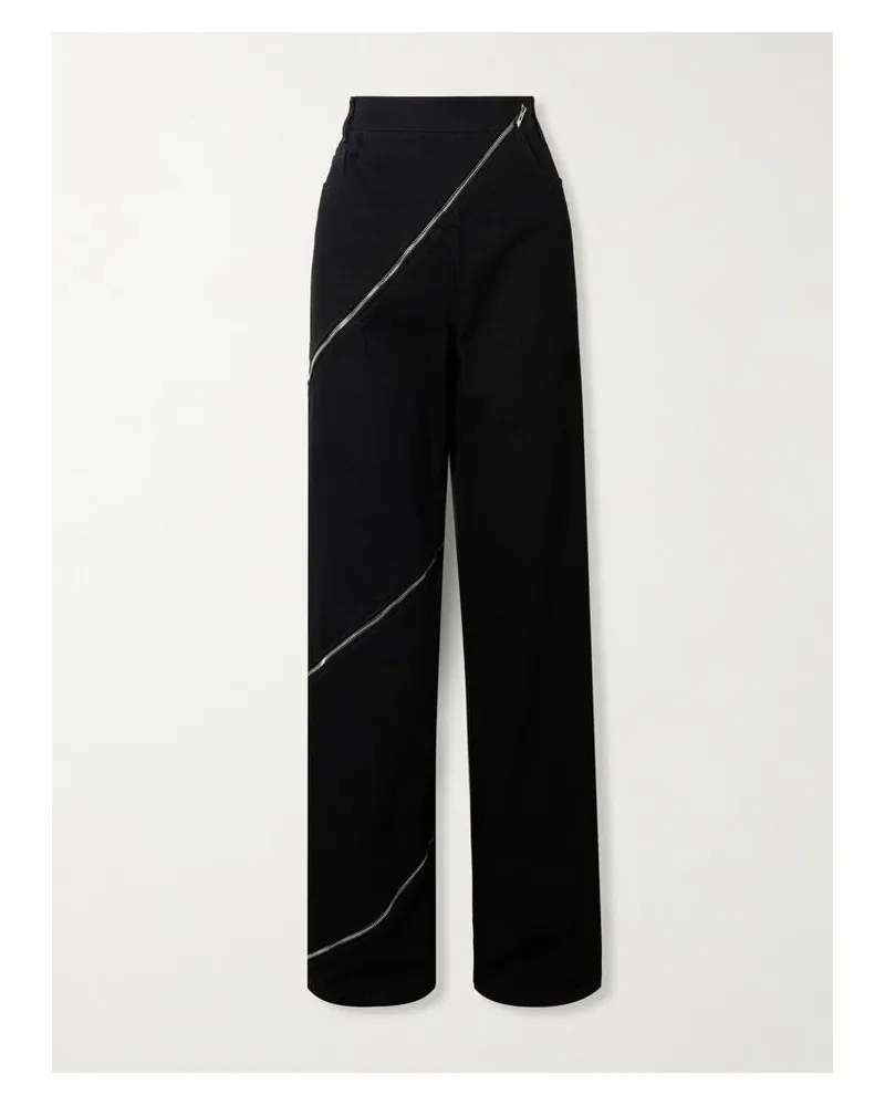 Alaïa Jeans Mit Weitem Bein Und Reißverschluss - Schwarz Schwarz