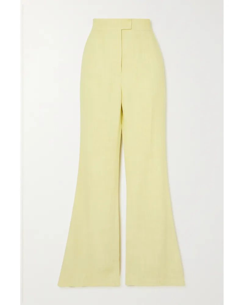 GALVAN Hose Mit Weitem Bein Aus Wolle - Gelb Gelb