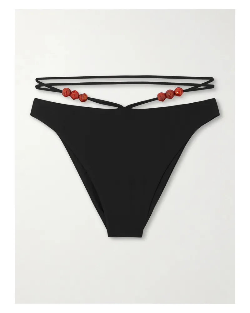 Magda Butrym Bead-embellished Bikini Briefs - Black Black