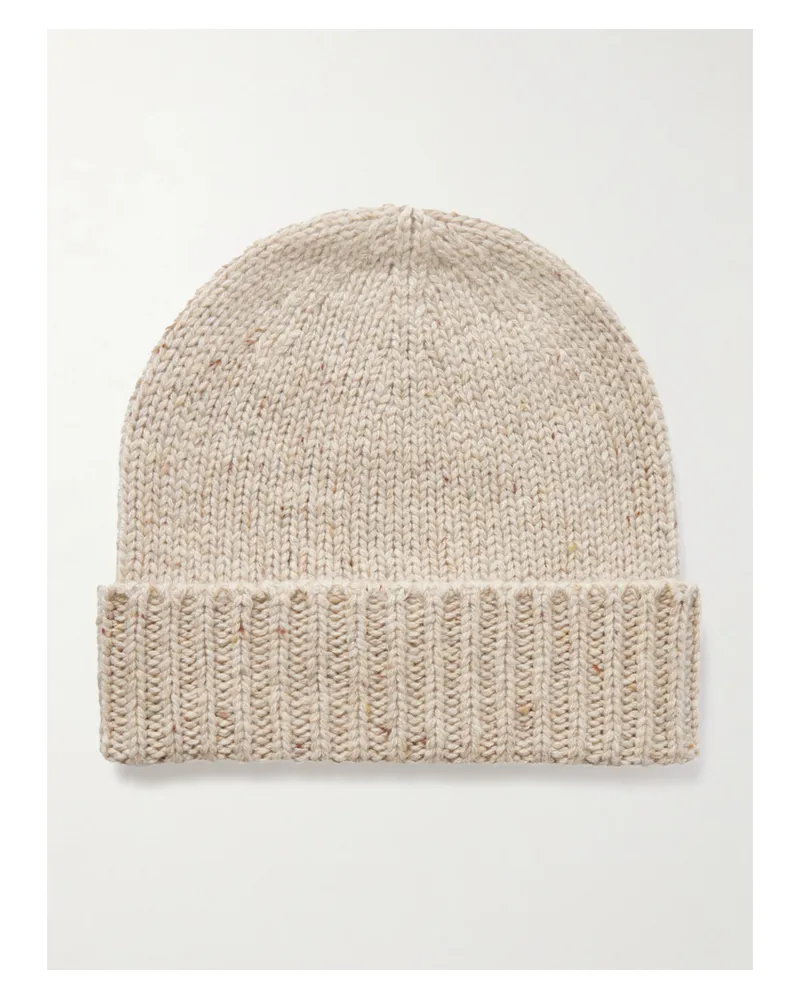 Johnstons of Elgin Beanie Aus Donegal-kaschmir - Creme Creme