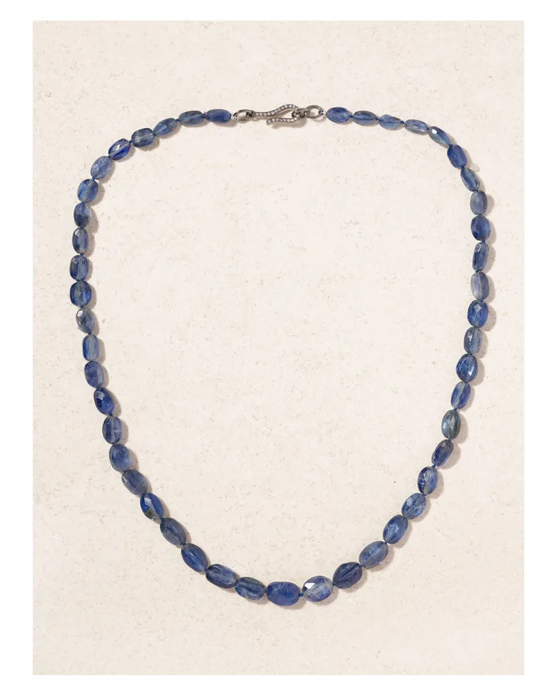 Ileana Makri Kette Mit Kyaniten, Diamanten Und Details Aus Weißgold Sowie Sterlingsilber Gold