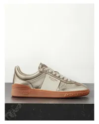 Valentino Garavani Upvillage Zweifarbige Sneakers aus Metallic-leder Gold