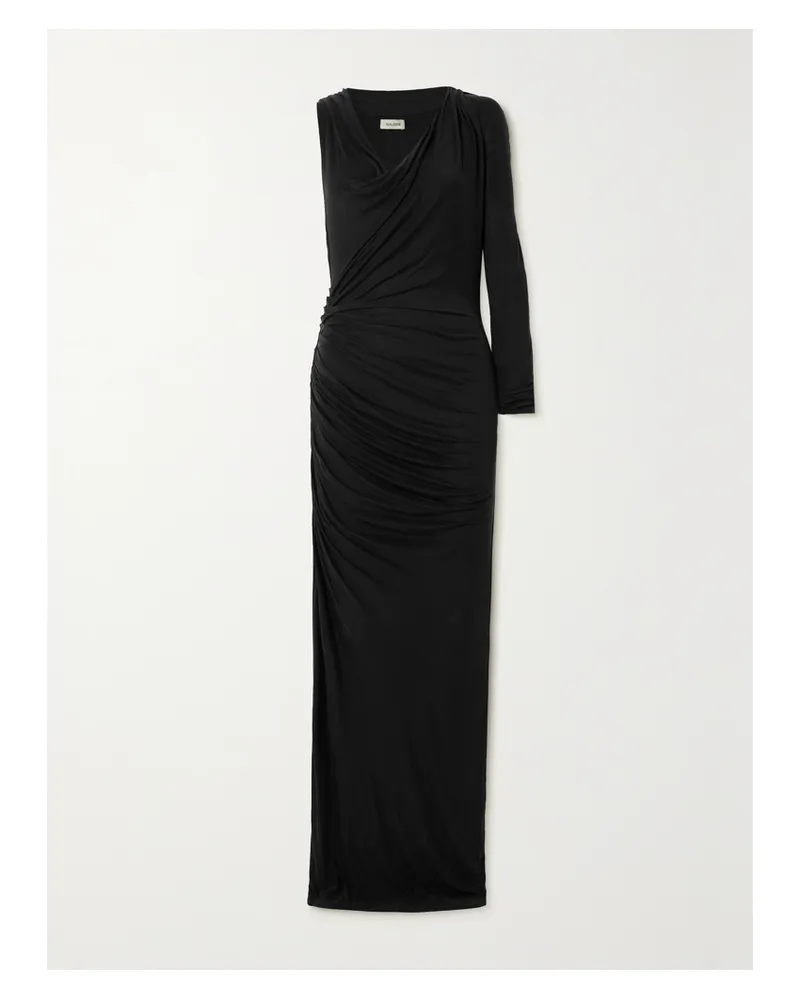 GAUGE81 Myrtia Asymmetrisches Maxikleid Aus Stretch-jersey Mit Raffungen - Schwarz Schwarz