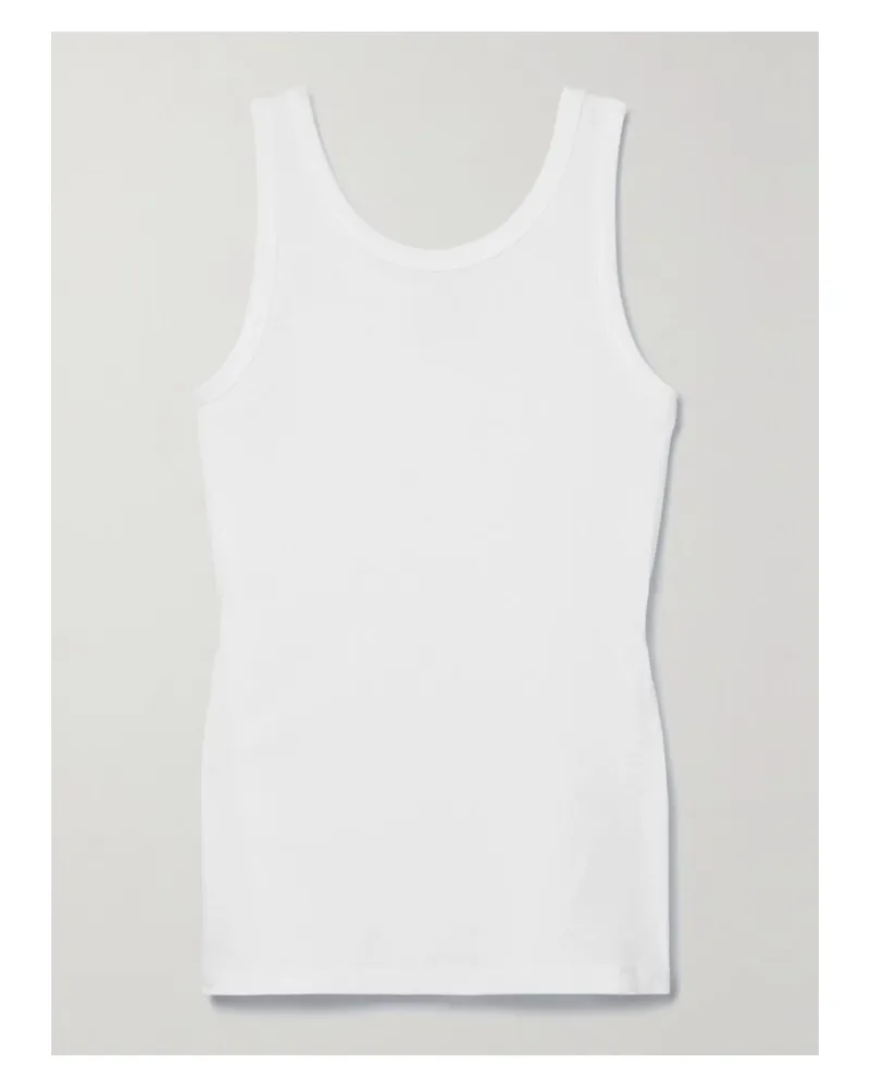 The Row Frankie Tanktop Aus Biobaumwoll-jersey - Weiß Weiß