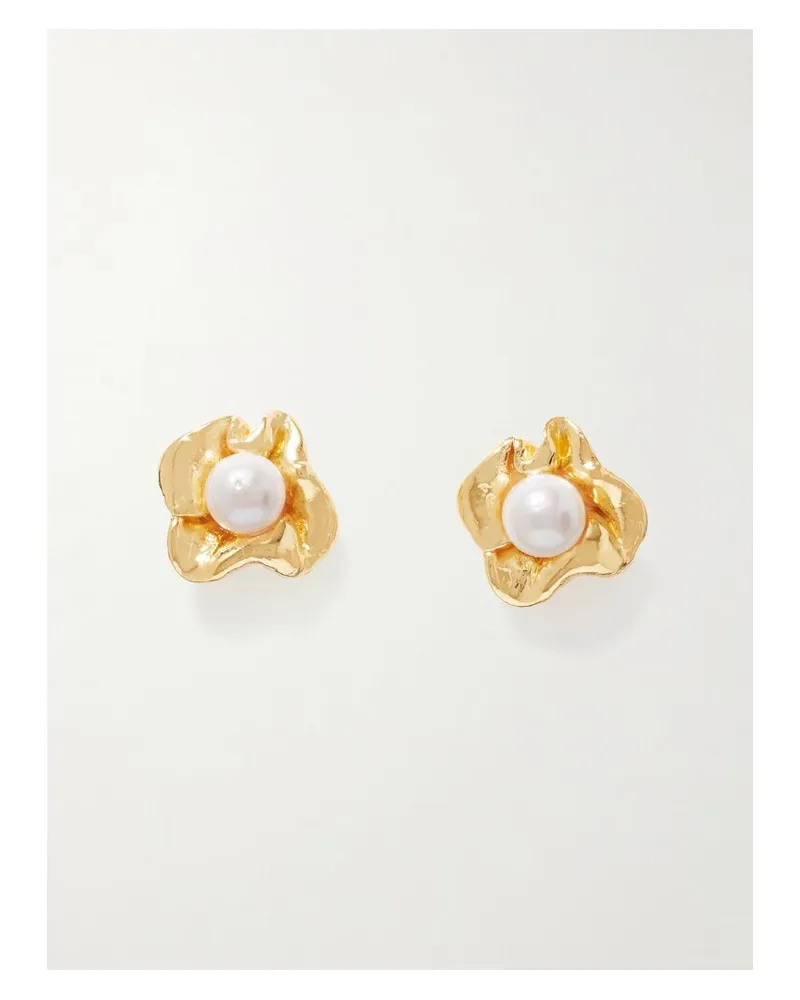 Completedworks Ohrringe Aus Recyceltem Gold-vermeil Mit Perlen Gold