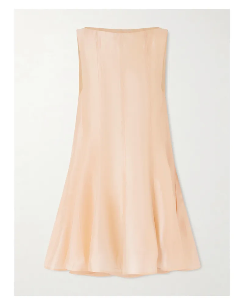 KHAITE Mags Paneled Satin-twill Mini Dress - Orange Orange