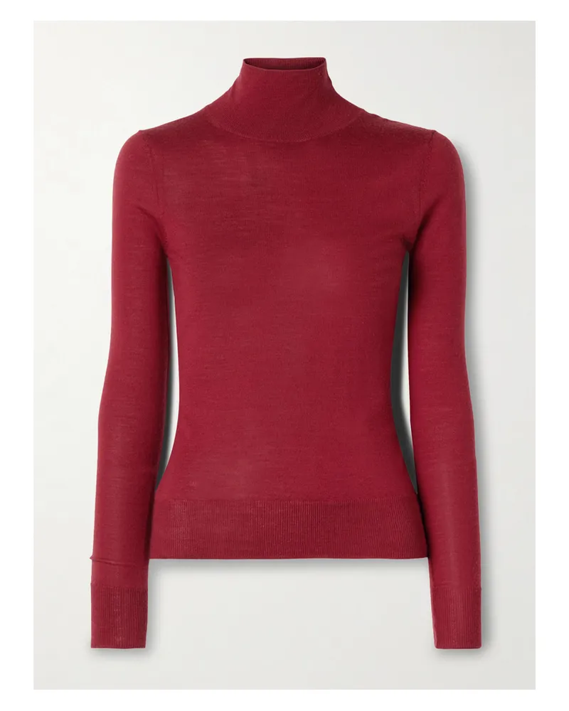 Carolina Herrera New York Stehkragenpulllover Aus Einer Woll-seidenmischung - Rot Rot