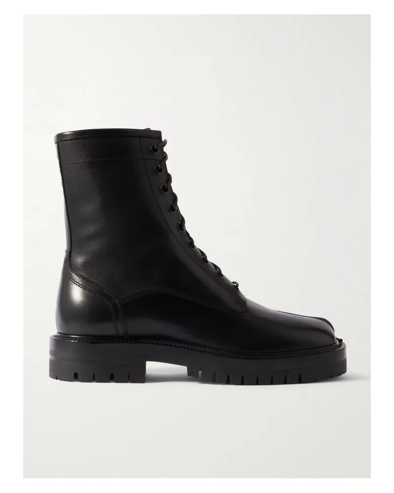 Maison Margiela Tabi Schnürstiefel Aus Leder - Schwarz Schwarz