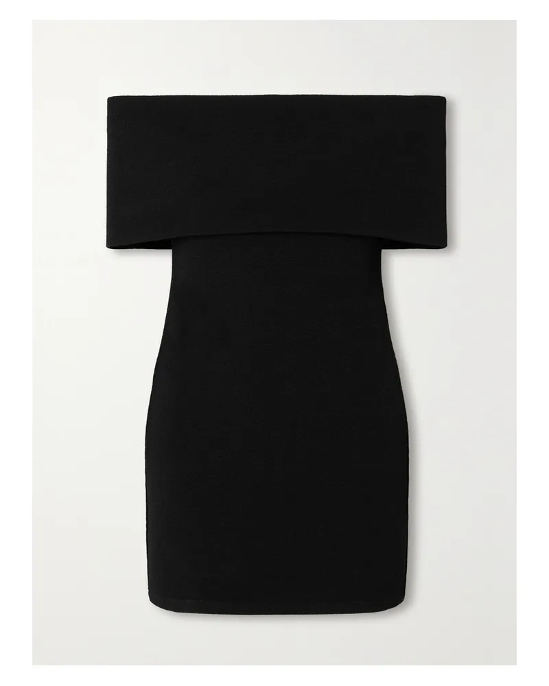 Esse Studios Omnia Schulterfreies Minikleid Aus Stretch-strick - Schwarz Schwarz