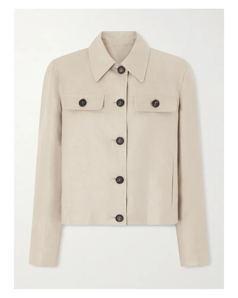 Brunello Cucinelli Linen-twill Jacket - Neutrals Neutrals