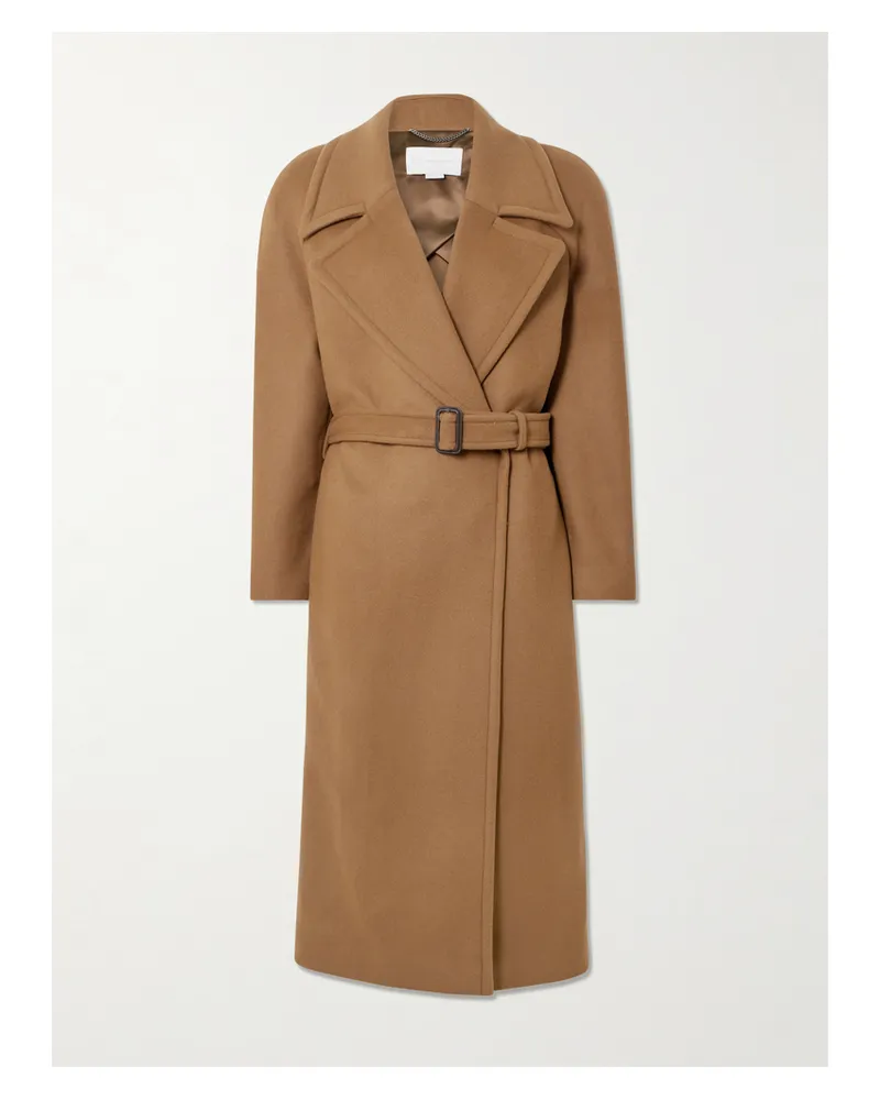 Stella McCartney Doppelreihiger Wollmantel Mit Gürtel - Braun Braun