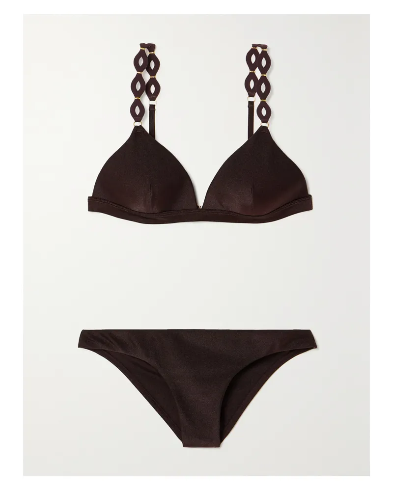 Zimmermann August Triangel-bikini Mit Verzierungen - Braun Braun