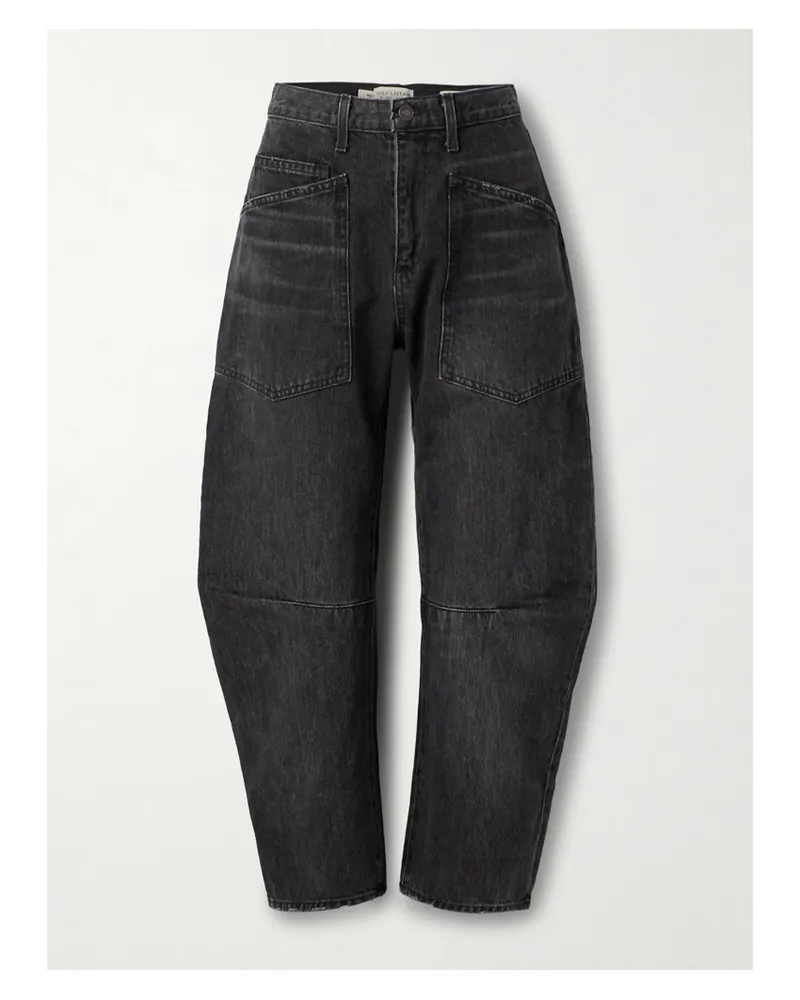 Nili Lotan Shon Halbhohe Barrel-jeans - Schwarz Schwarz