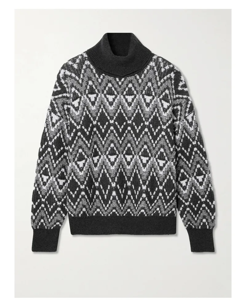 Varley Ida Fair Isle Strickpullover Mit Fair-isle-muster Und Rollkragen - Grau Grau