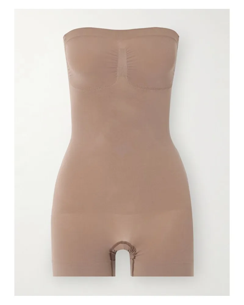 SKIMS Seamless Sculpt Strapless Shortie Bodysuit – Sienna – Body - Neutral Neutral