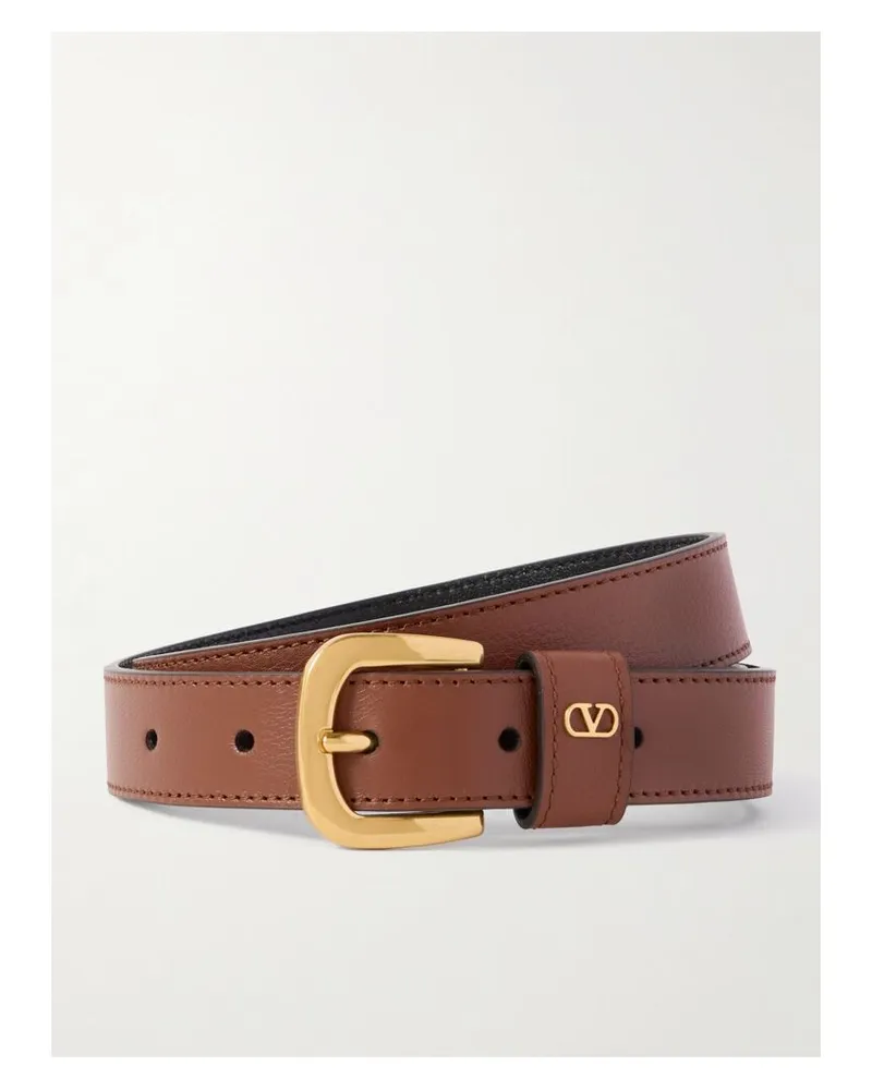 Valentino Garavani Vlogo Gürtel Aus Leder - Braun Braun