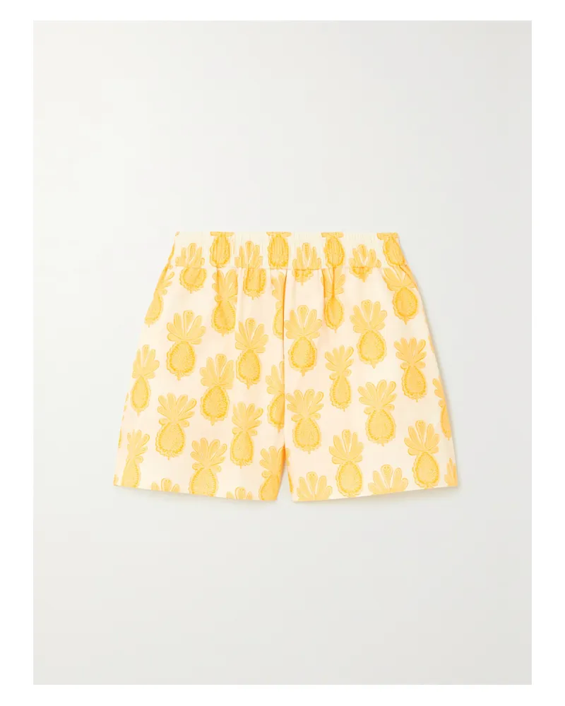 La DoubleJ Shorts Aus Bedruckter Baumwollpopeline - Gelb Gelb