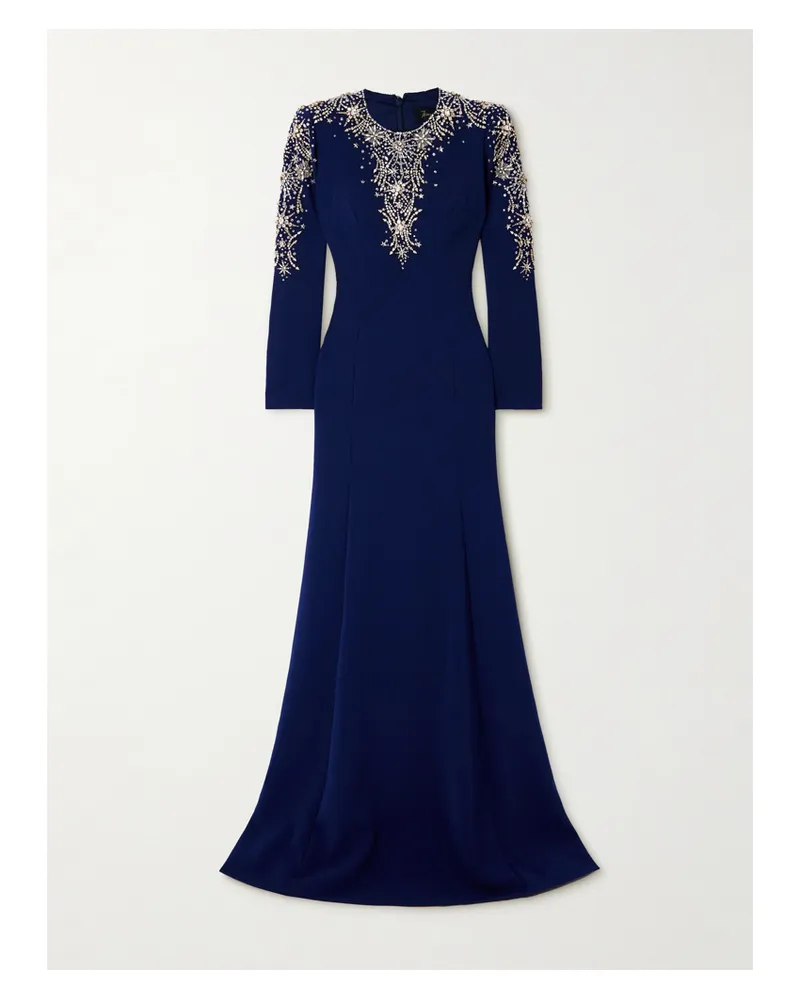 Jenny Packham Robe Aus Crêpe Mit Kristallen - Blau Blau