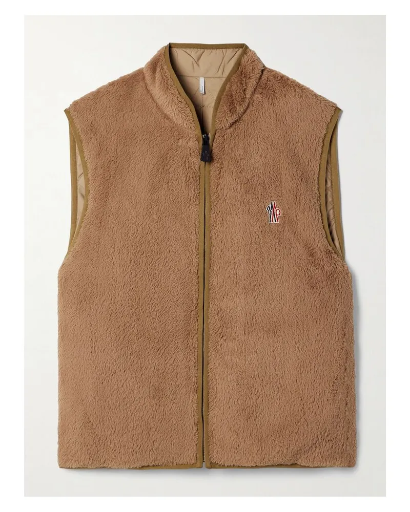 Moncler Wendbare Weste Aus Polartec®-fleece Und Shell Mit Wattierung - Braun Braun