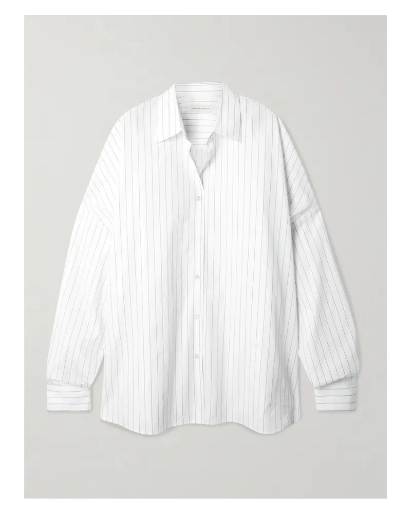 Dries van Noten Oversized-hemd Aus Baumwollpopeline Mit Nadelstreifen - Blau Blau