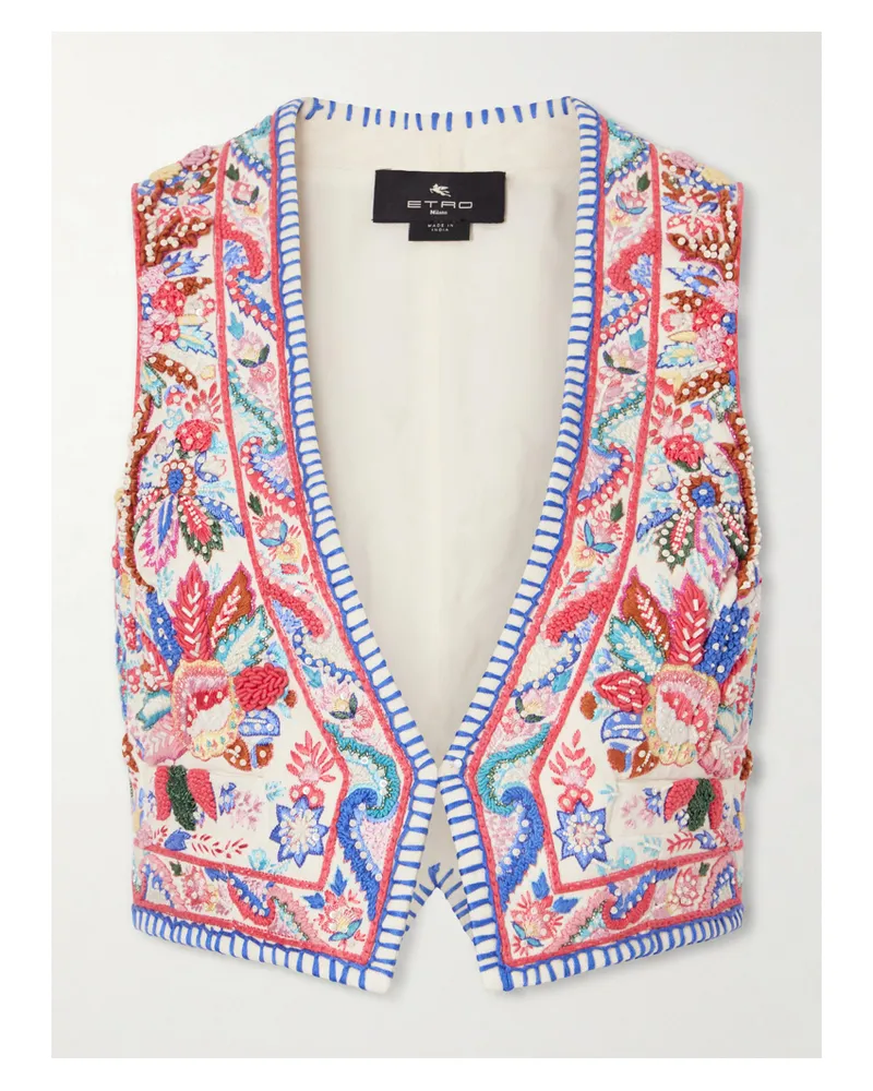 Etro Embroidered Cotton Vest - Multi Multi