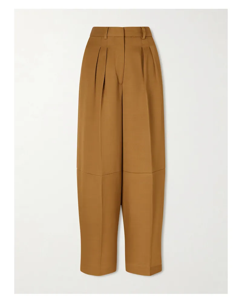Altuzarra Dash Barrel-hose Aus Twill Mit Falten - Braun Braun
