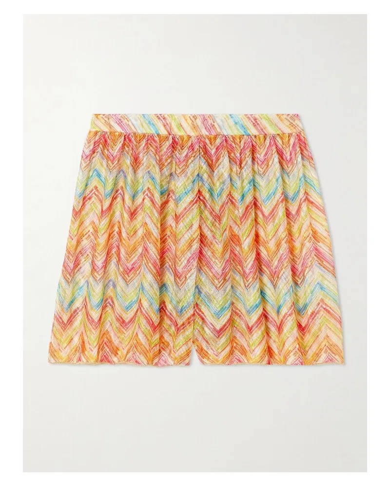 Missoni Shorts Aus Häkelstrick Mit Zickzackstreifen - Mehrfarbig Mehrfarbig