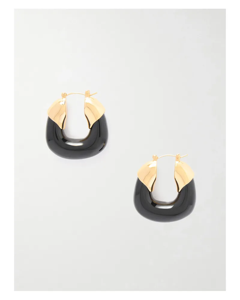 Lizzie Fortunato Gold-plated Resin Hoop Earrings - Black Black