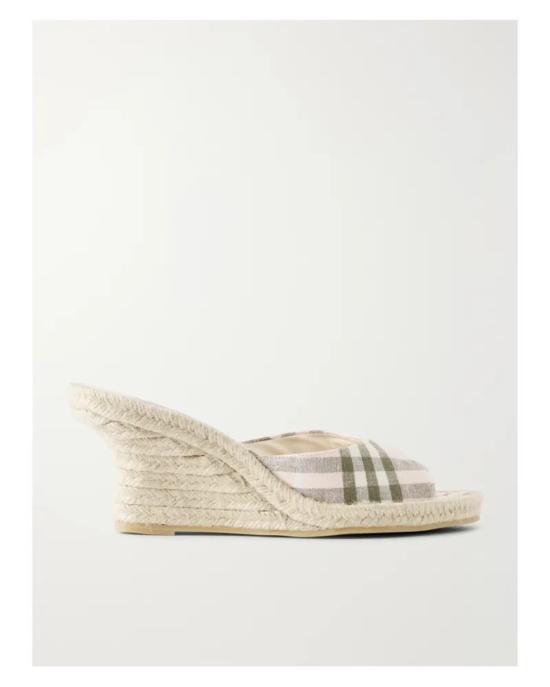 Burberry Lf Mews Check Espadrille Mules - Pink Pink