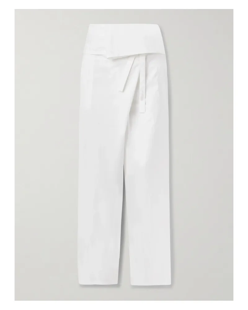 WARDROBE.NYC Fischerhose Mit Weitem Bein Aus Baumwolle Mit Schnürung - Wollweiß Wollweiß