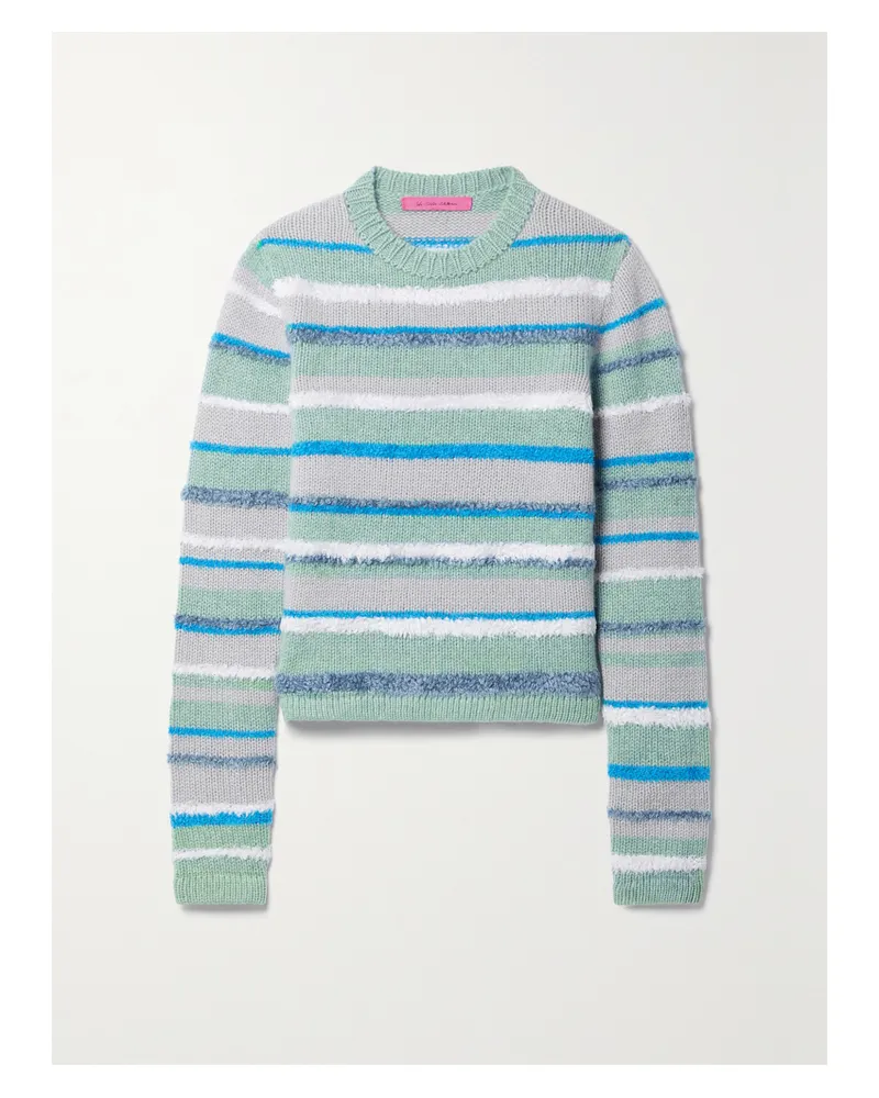 The Elder Statesman Pullover Aus Einer Gestreiften Kaschmirmischung - Blau Blau