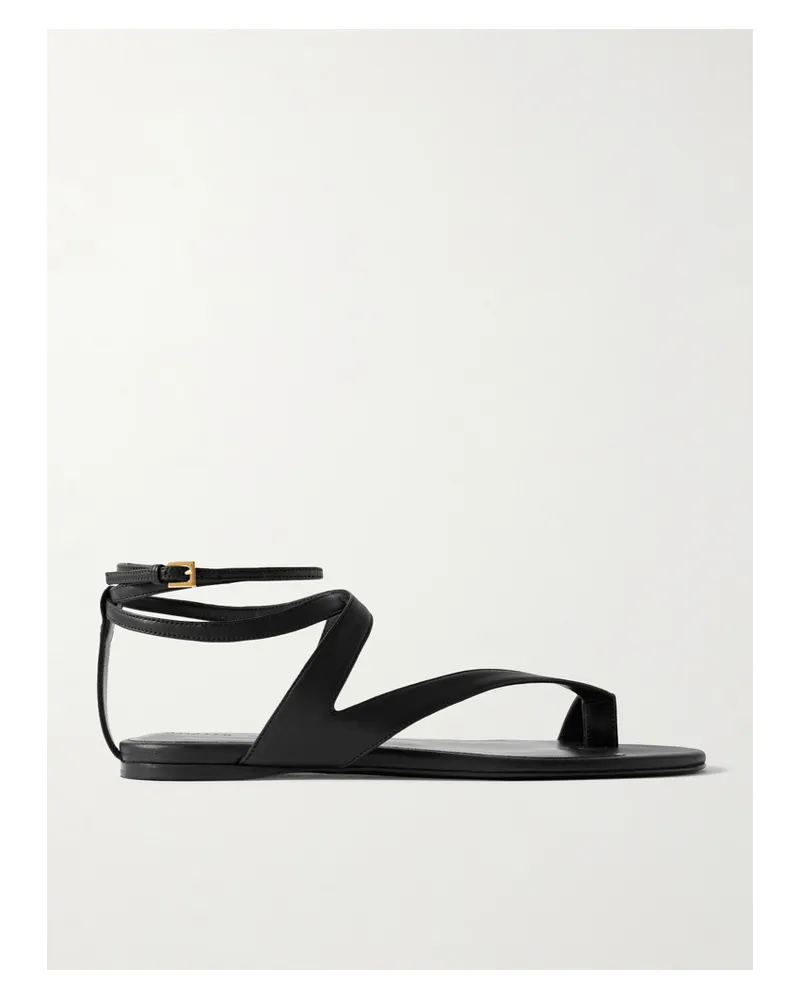 KHAITE Aimee Leather Sandals - Black Black