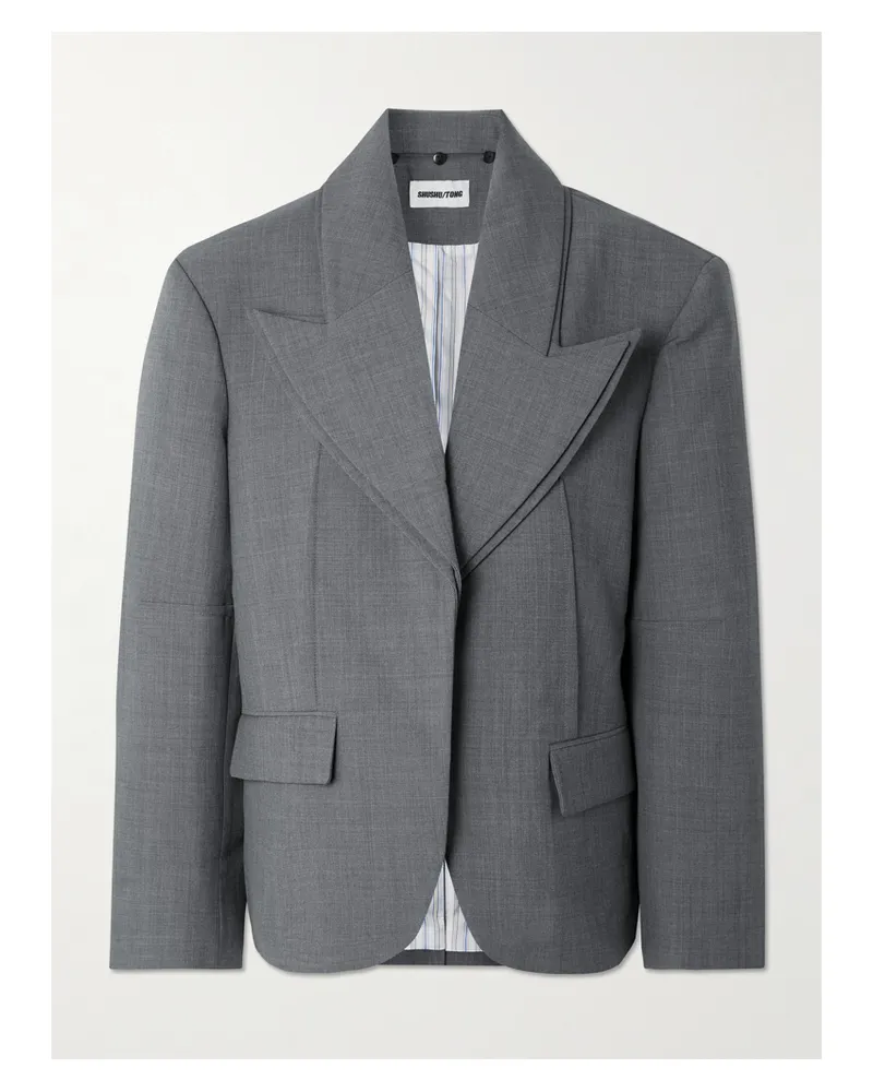 SHUSHU/TONG Mehrlagiger Blazer Aus Flanell - Grau Grau