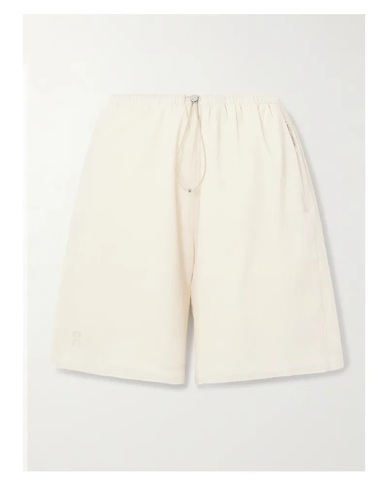 ON Zendaya Gloria Shorts Aus Stretch-jersey In Knitteroptik - Creme Creme