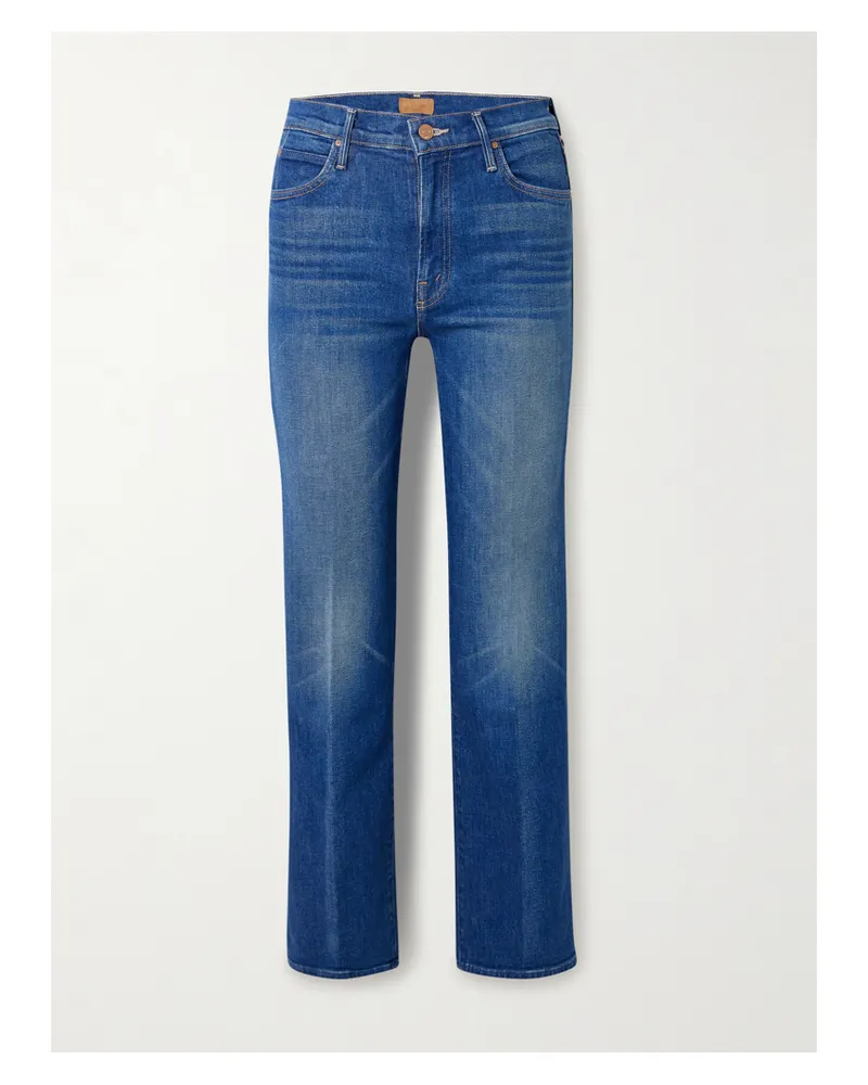 Mother The Kick It Flood Mid-rise Straight Jeans - Blue Blue