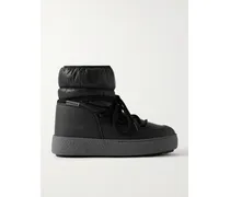 Ltrack Quilted Shell And Faux Leather Snow Boots - Black