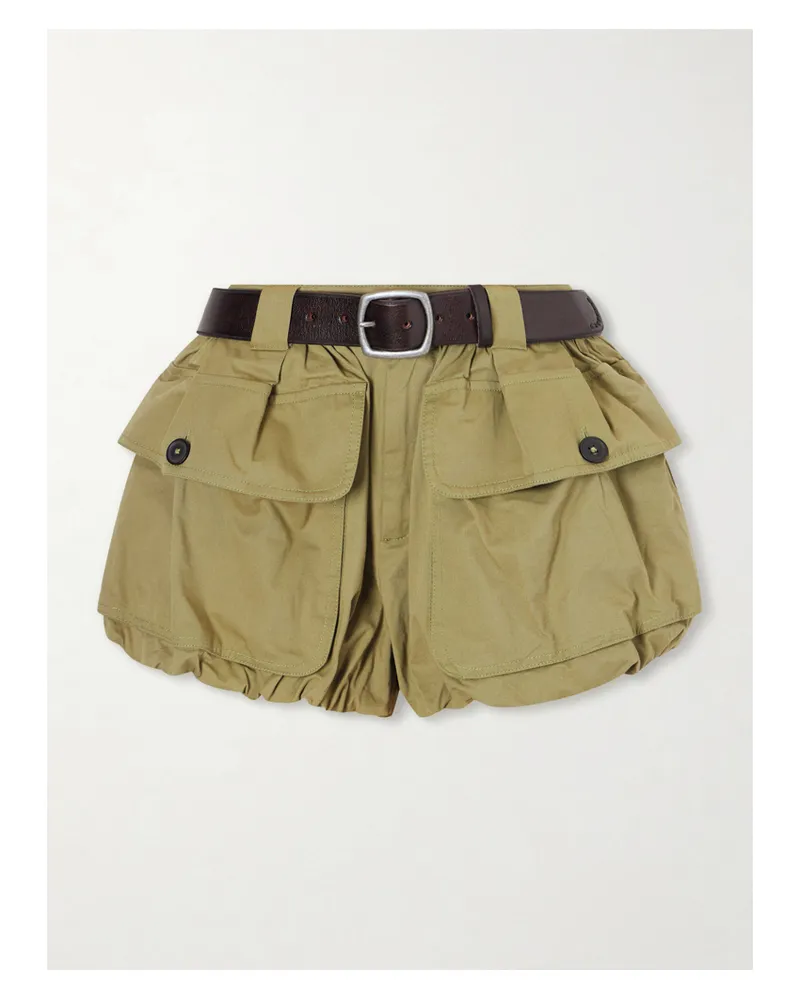 Sea Andrea Shorts Aus Baumwoll-twill Mit Gürtel - Grün Grün