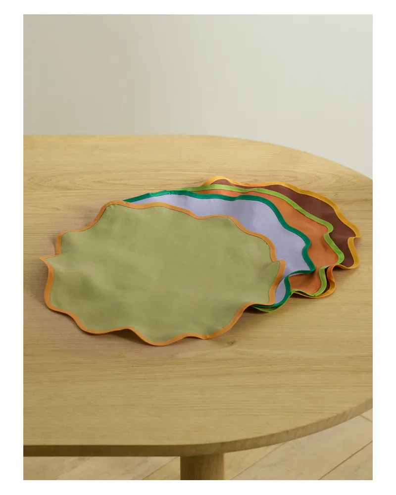 La DoubleJ Cloud Set Aus Vier Platzsets Aus Leinen - Mehrfarbig Mehrfarbig