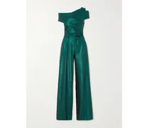 Asymmetrischer Jumpsuit Aus Stretch-jersey Mit Pailletten - Grün