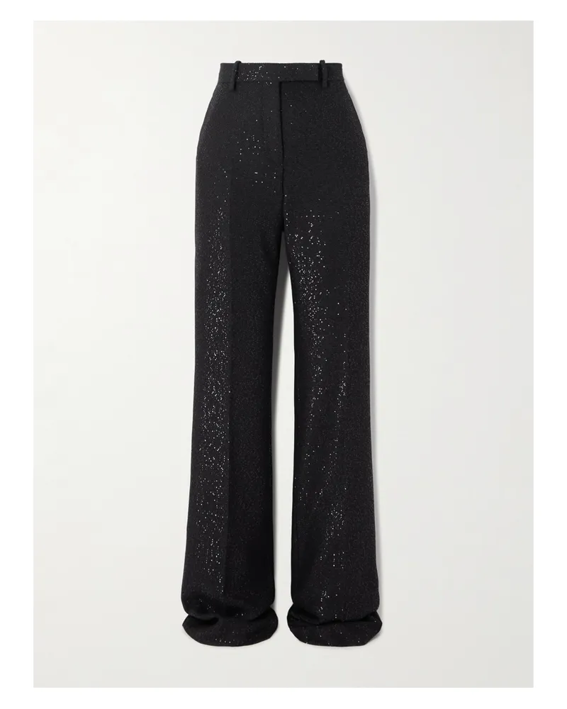 Tom Ford Hose Mit Geradem Bein Aus Twill Aus Einer Wollmischung Mit Pailletten - Schwarz Schwarz