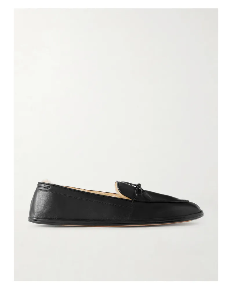 Emme Parsons Parker Shearling-lined Leather Loafers - Black Black